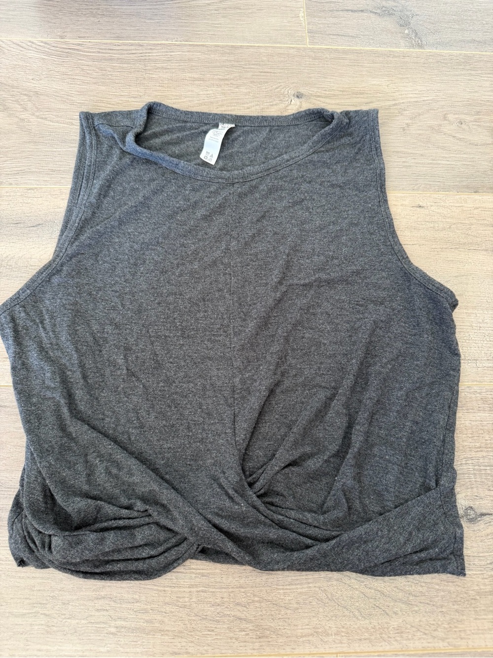 ALO Yoga Charcoal Twist-Front Tank Top